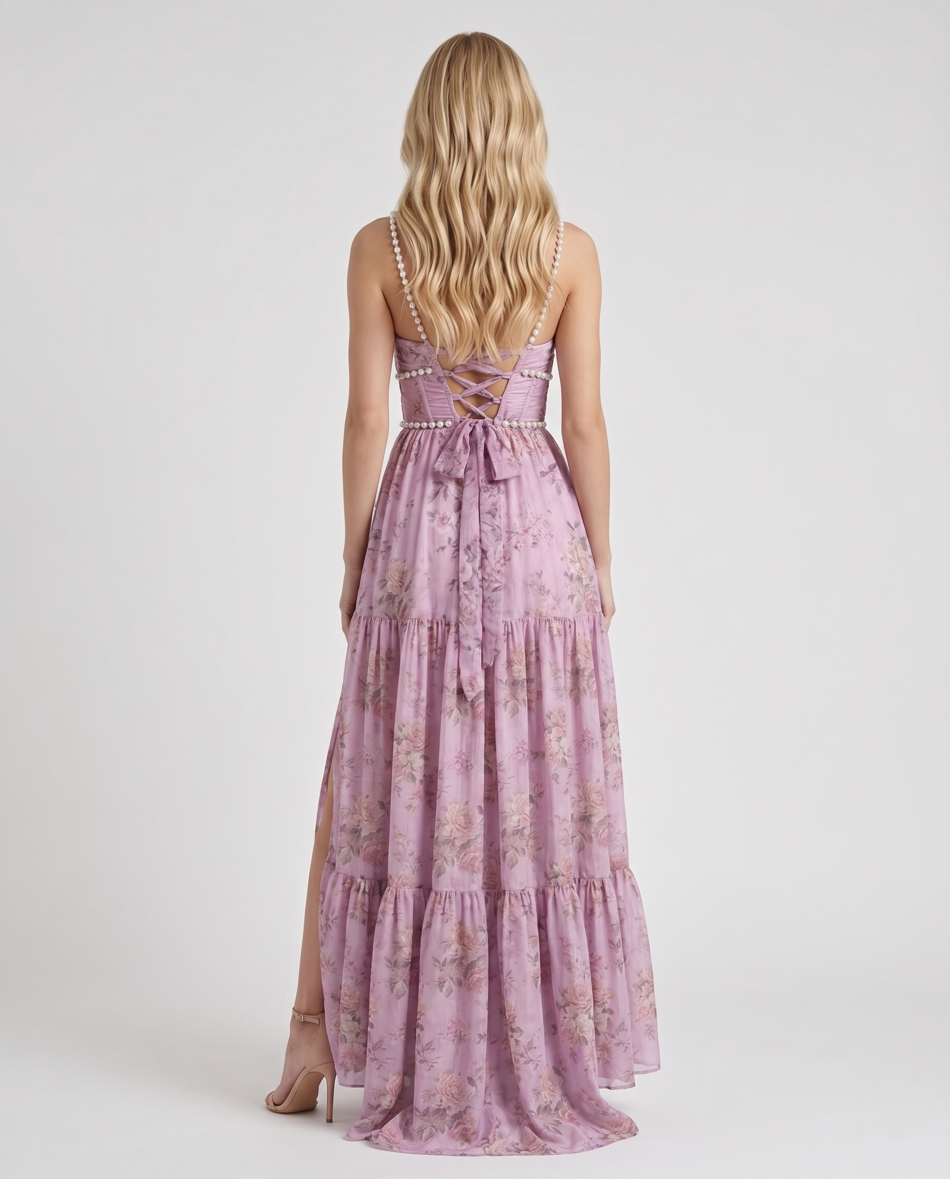 Bianca Ruffle Maxi Dress - Rose Garden