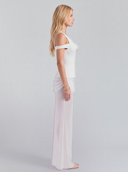 Candace Corset Maxi Dress - White