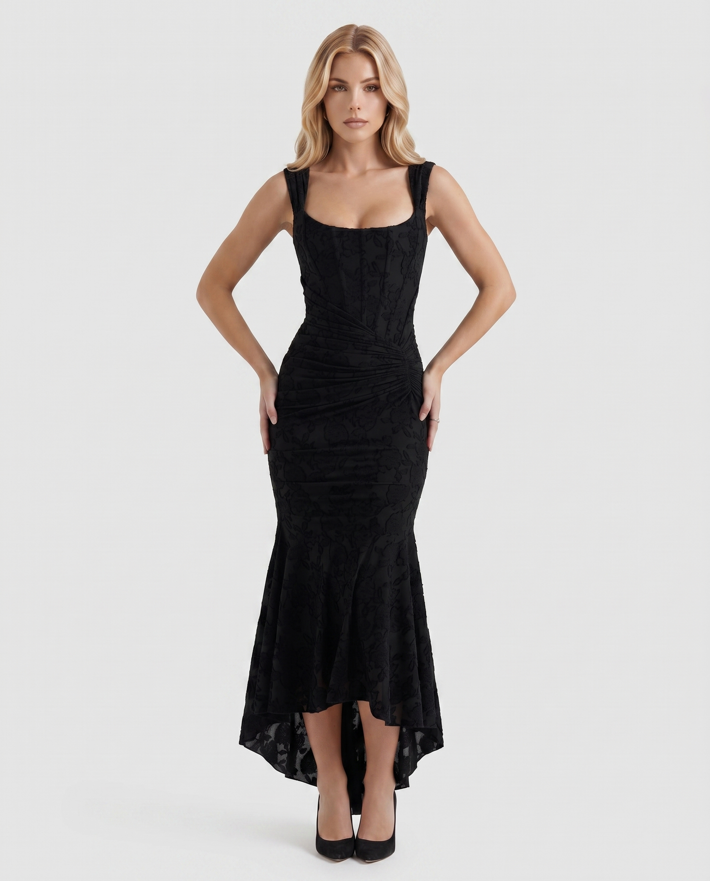 Carisia Corset Maxi Dress - Black