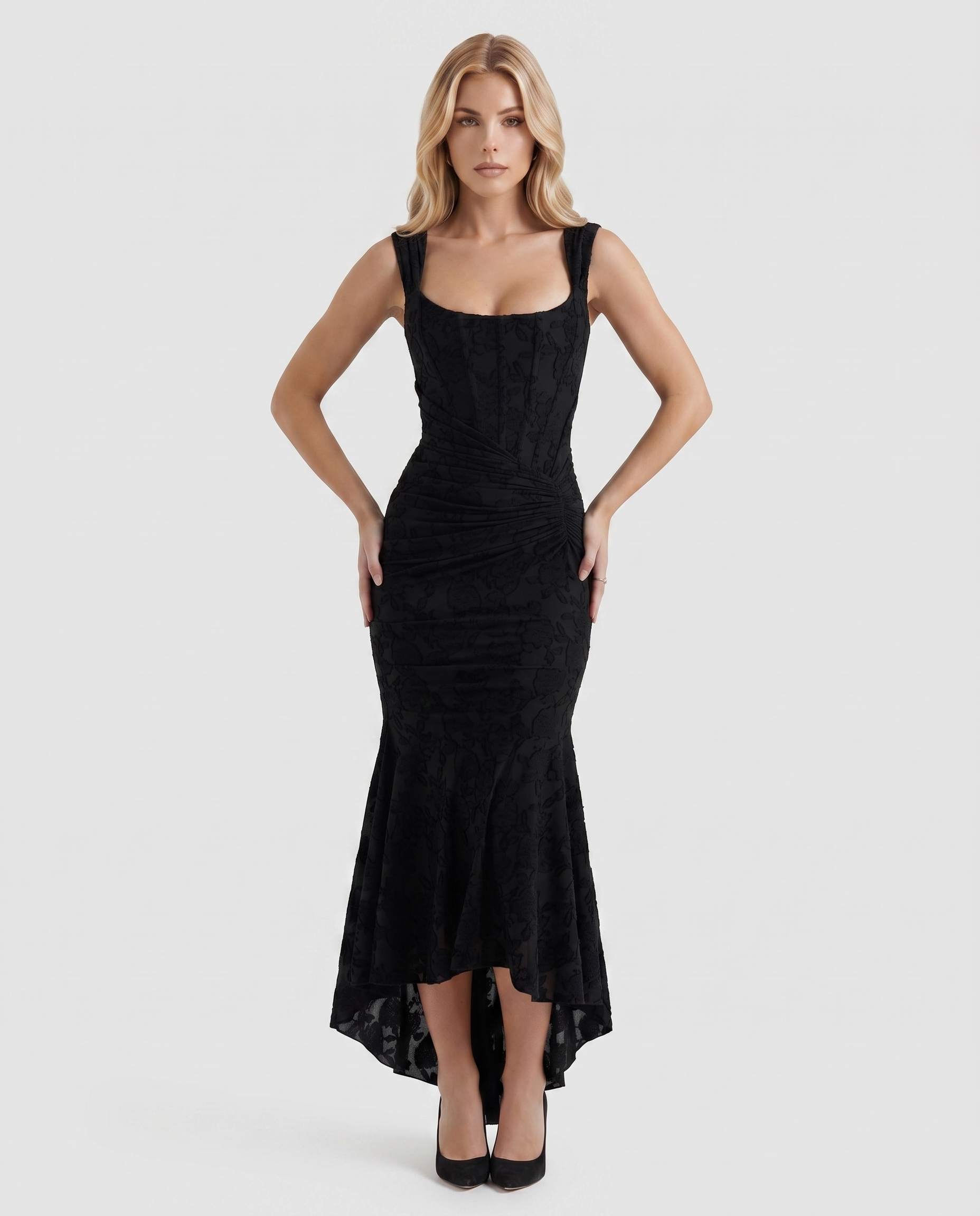 Carisia Corset Maxi Dress - Black