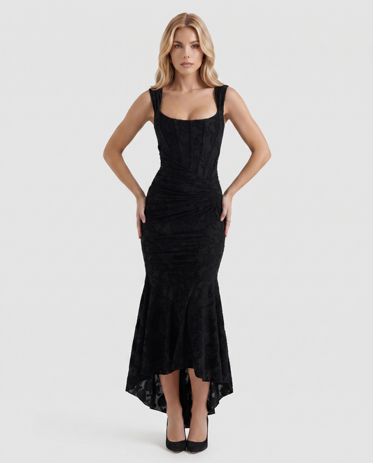 Carisia Corset Maxi Dress - Black