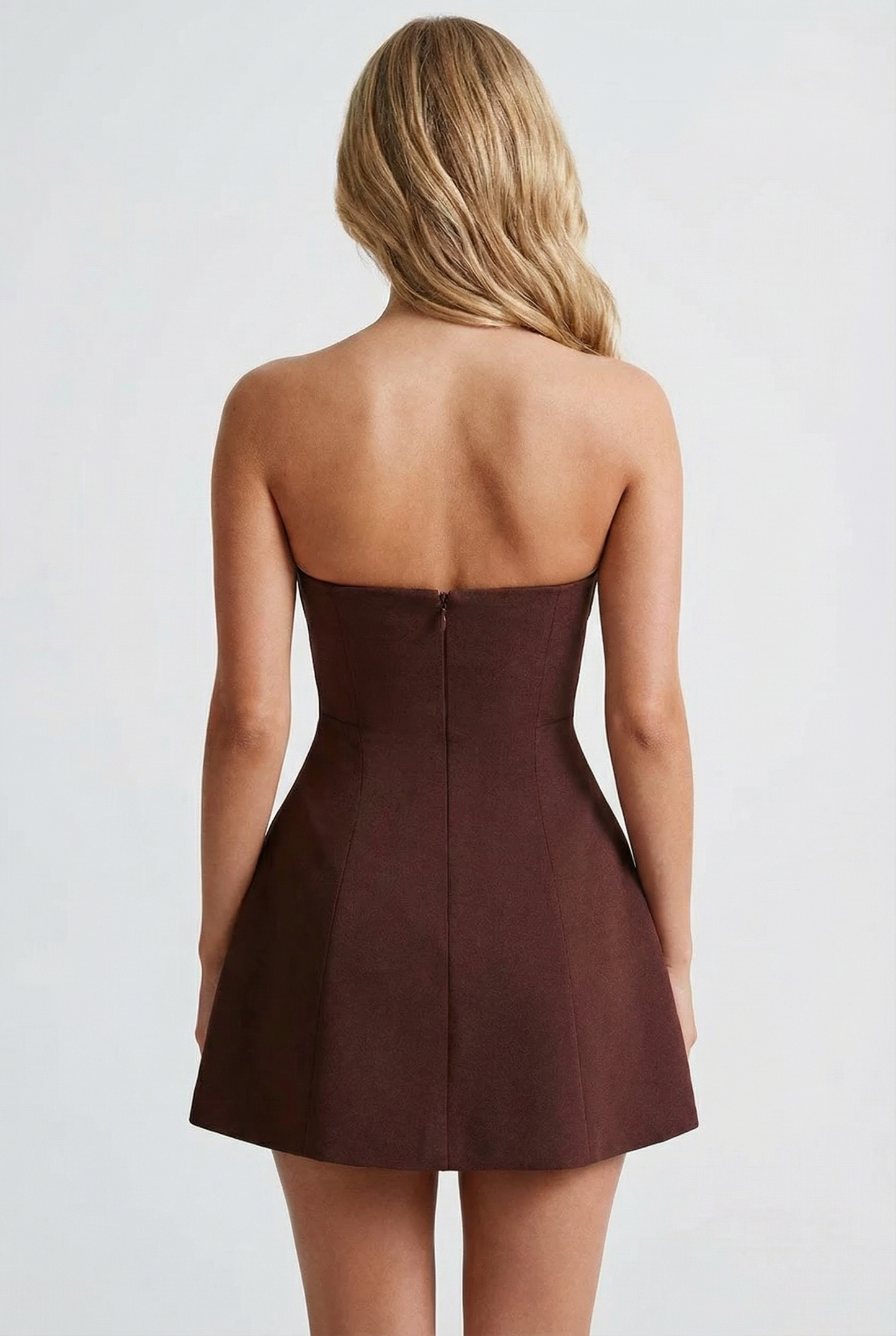 Carly Strapless Mini Dress - Brown