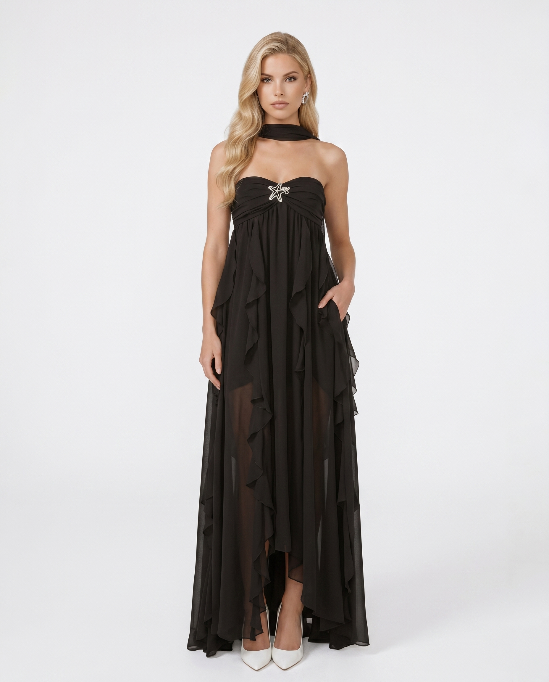 Catherine Halter Maxi Dress - Black