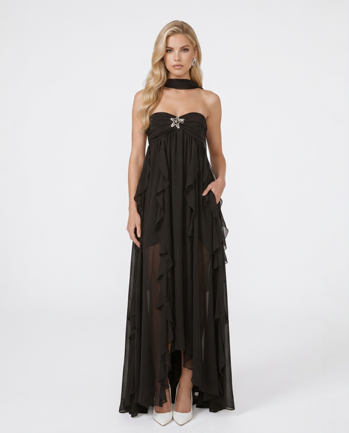 Catherine Halter Maxi Dress - Black