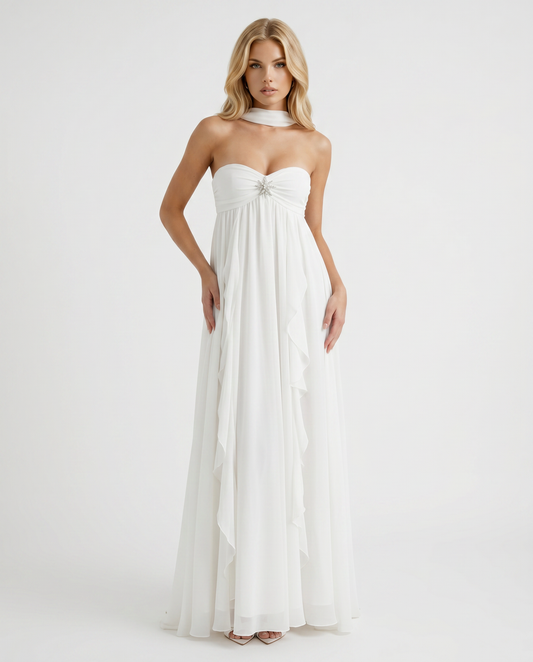 Catherine Halter Maxi Dress - White