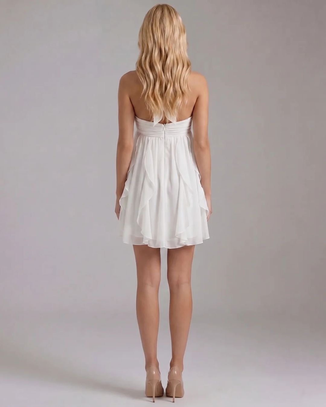 Catherine Halter Mini Dress - White