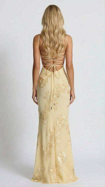 Celestina Floral Maxi Dress - Yellow