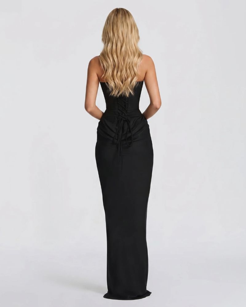 Cerene Corset Maxi Dress - Black