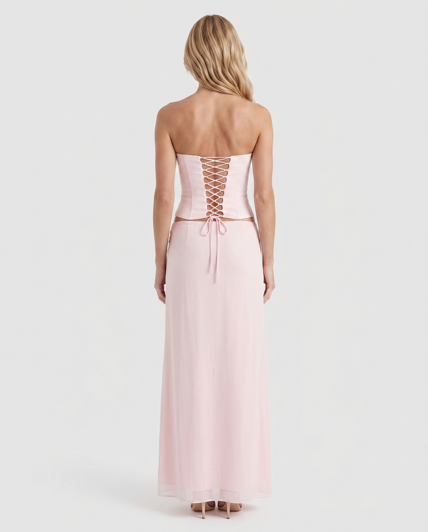 Charlotte Wrap Skirt Set - Blush