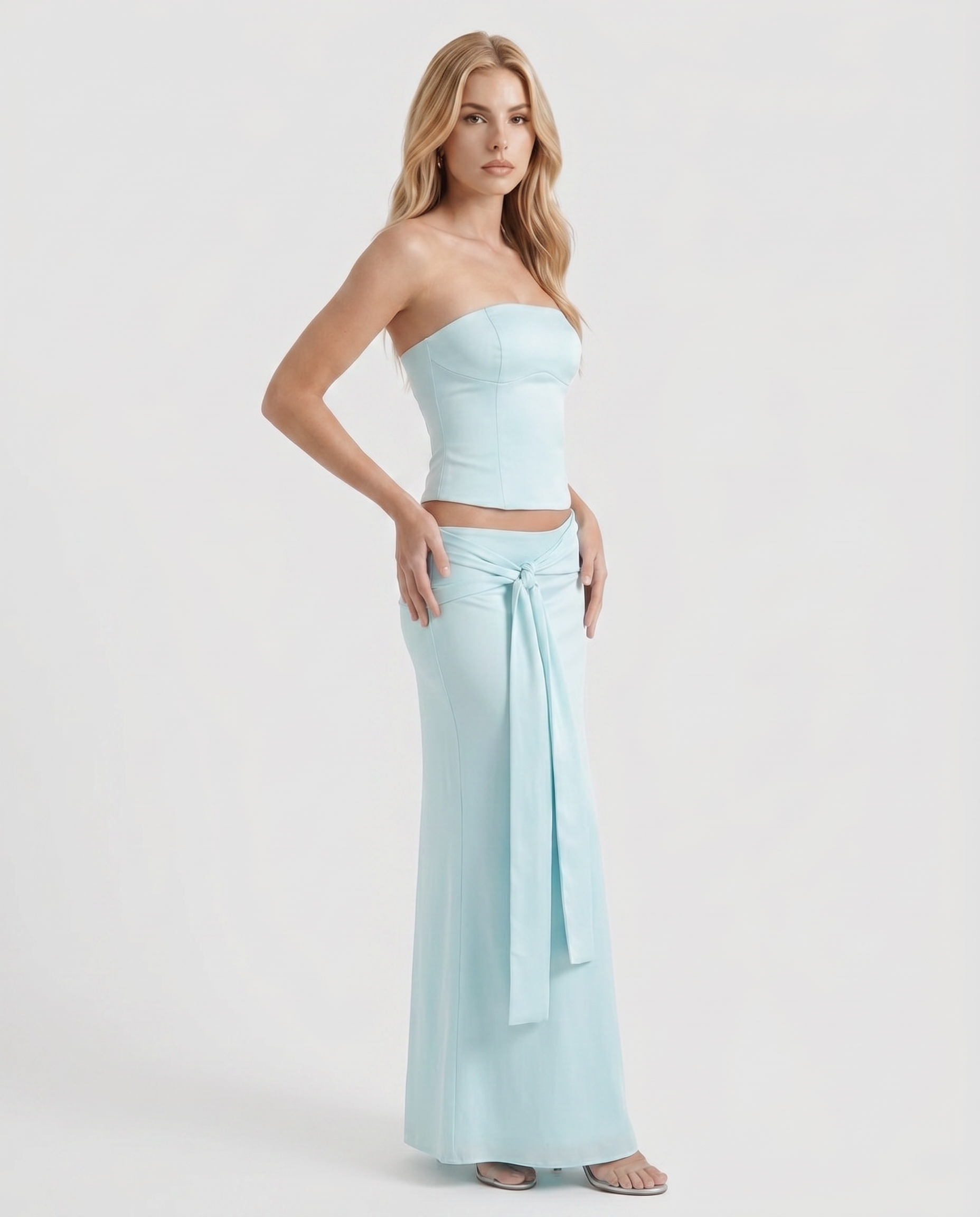 Charlotte Wrap Skirt Set - Mist