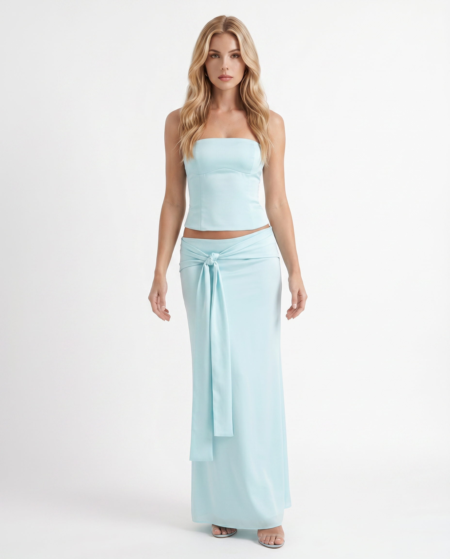 Charlotte Wrap Skirt Set - Mist