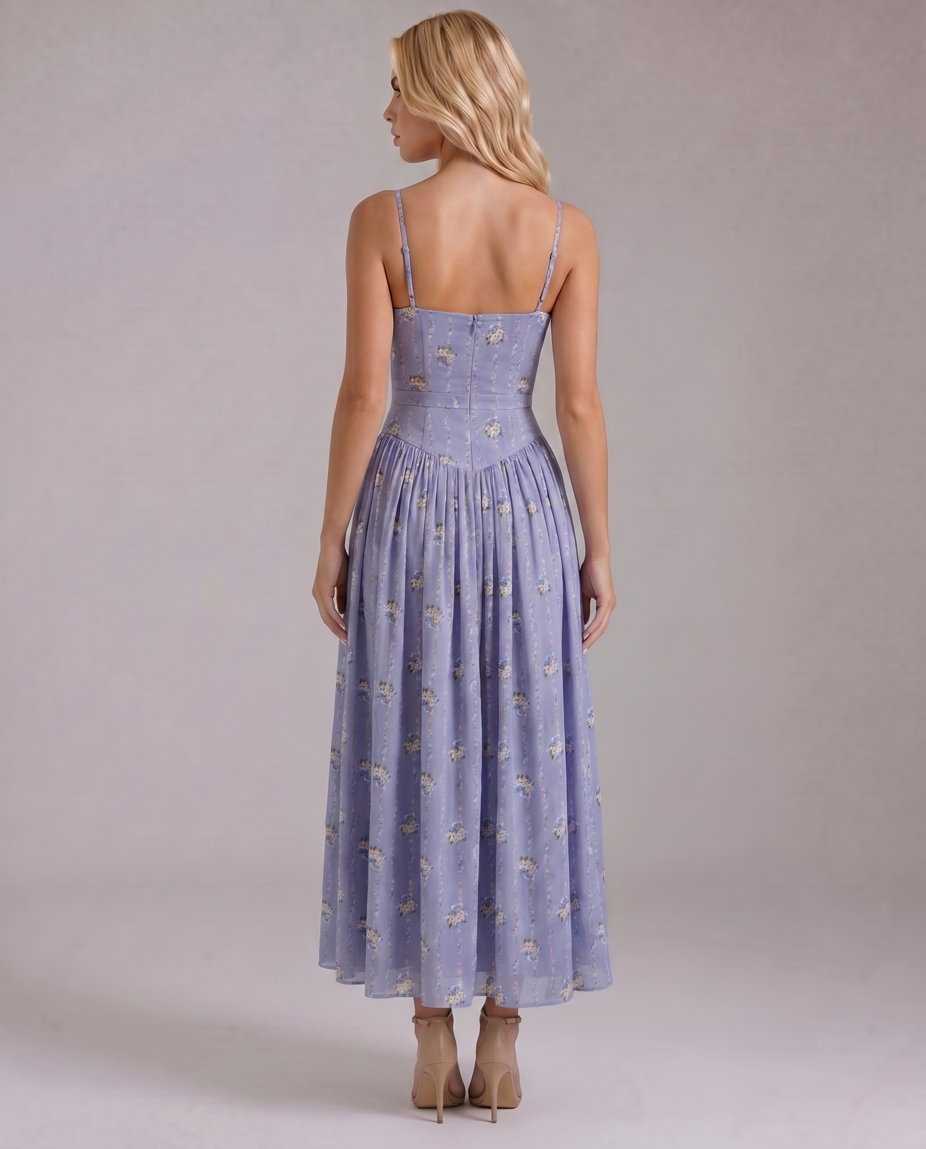 Cielle Floral Midi Dress - Daisies Print