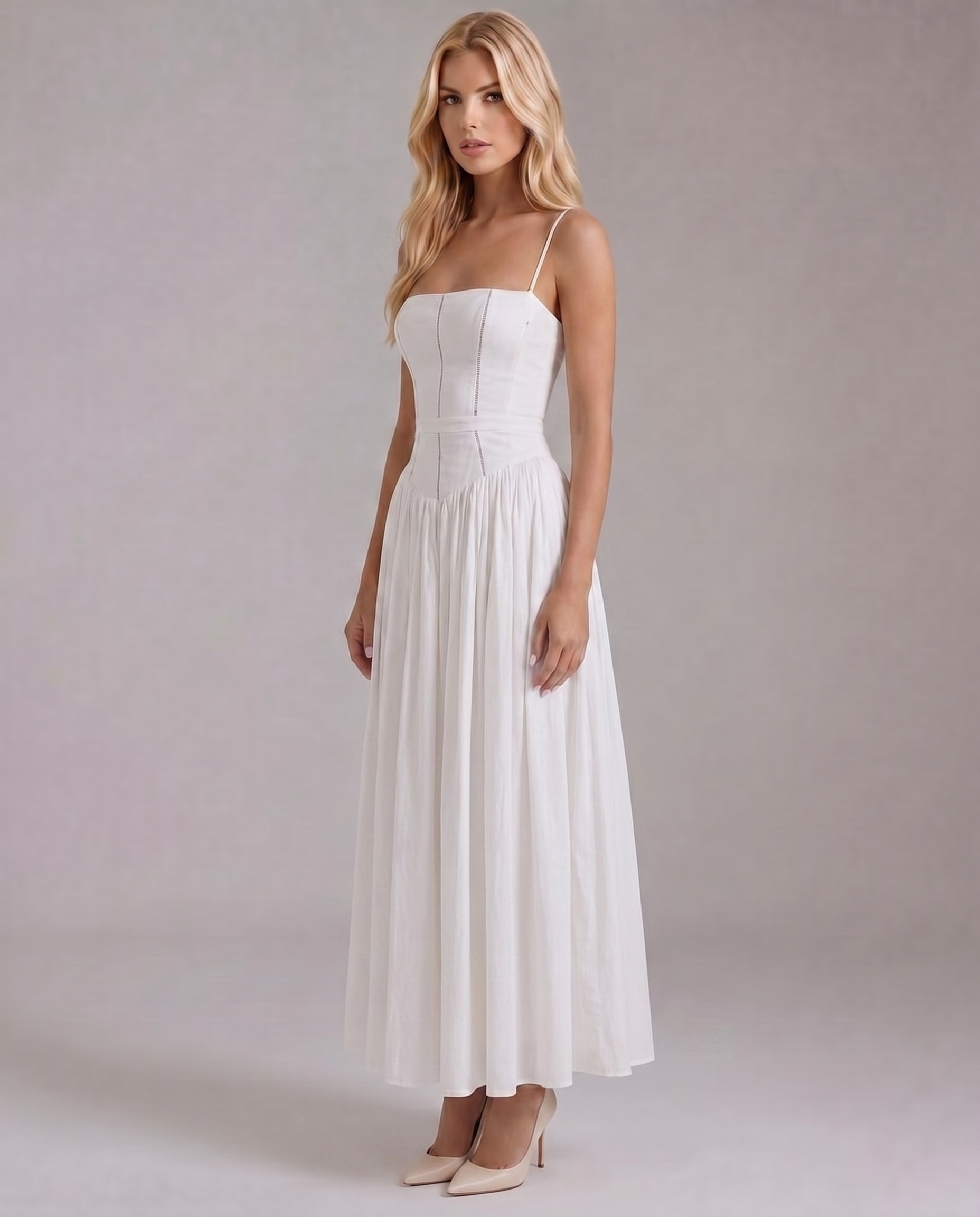 Cielle Midi Dress - White