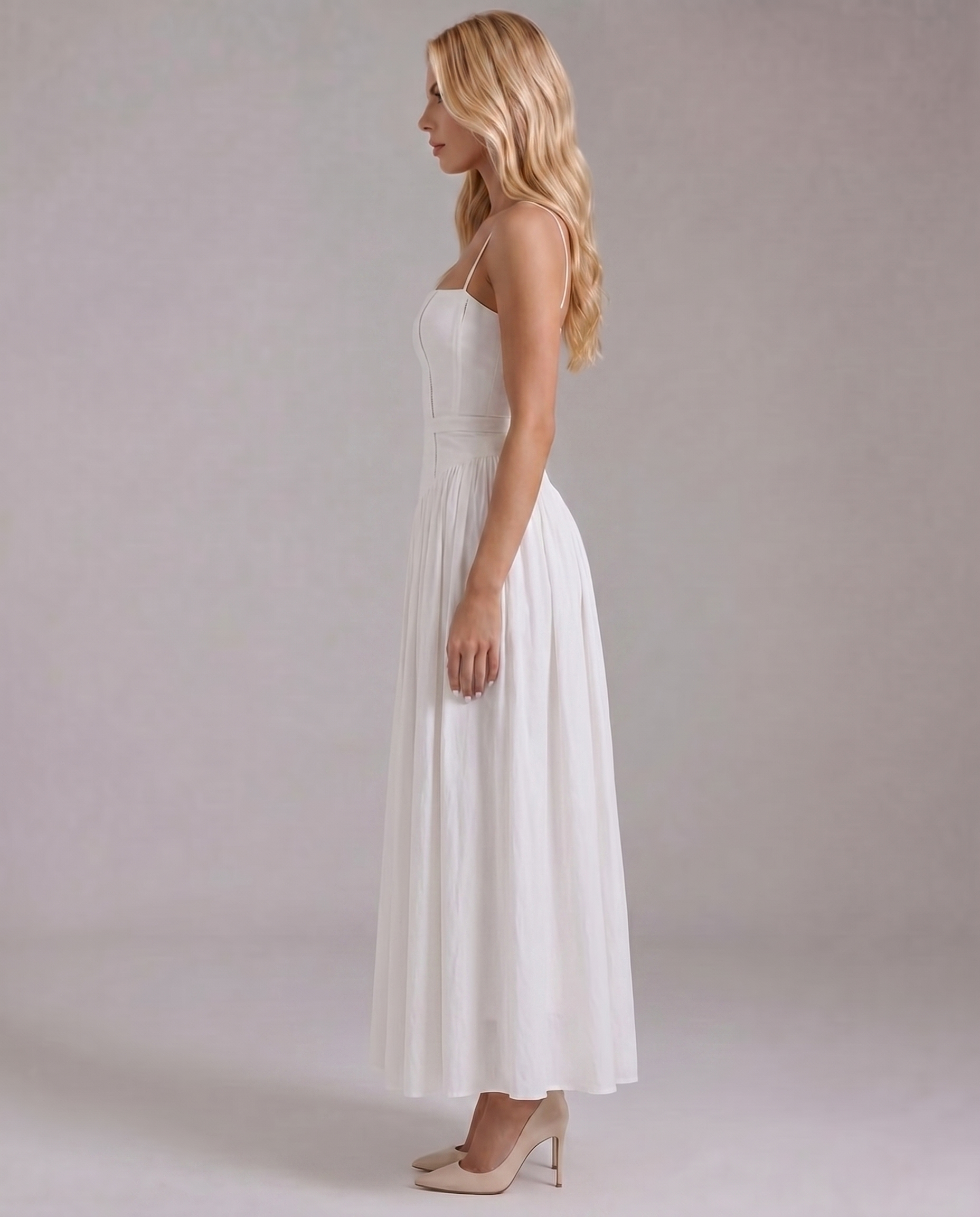 Cielle Midi Dress - White