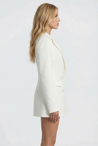 Colette Blazer Mini Dress - White