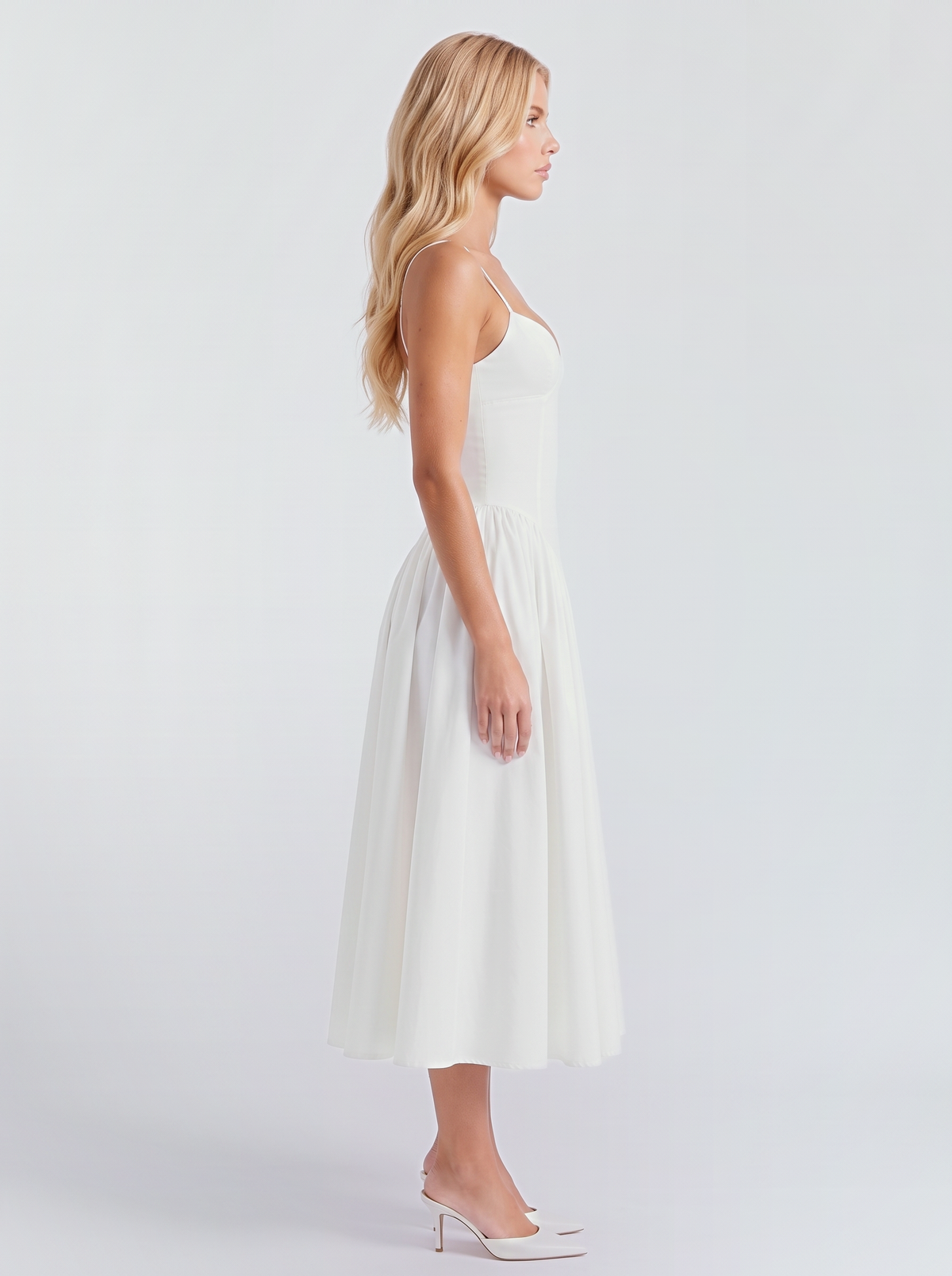 Constance Corset Midi Dress - Ivory