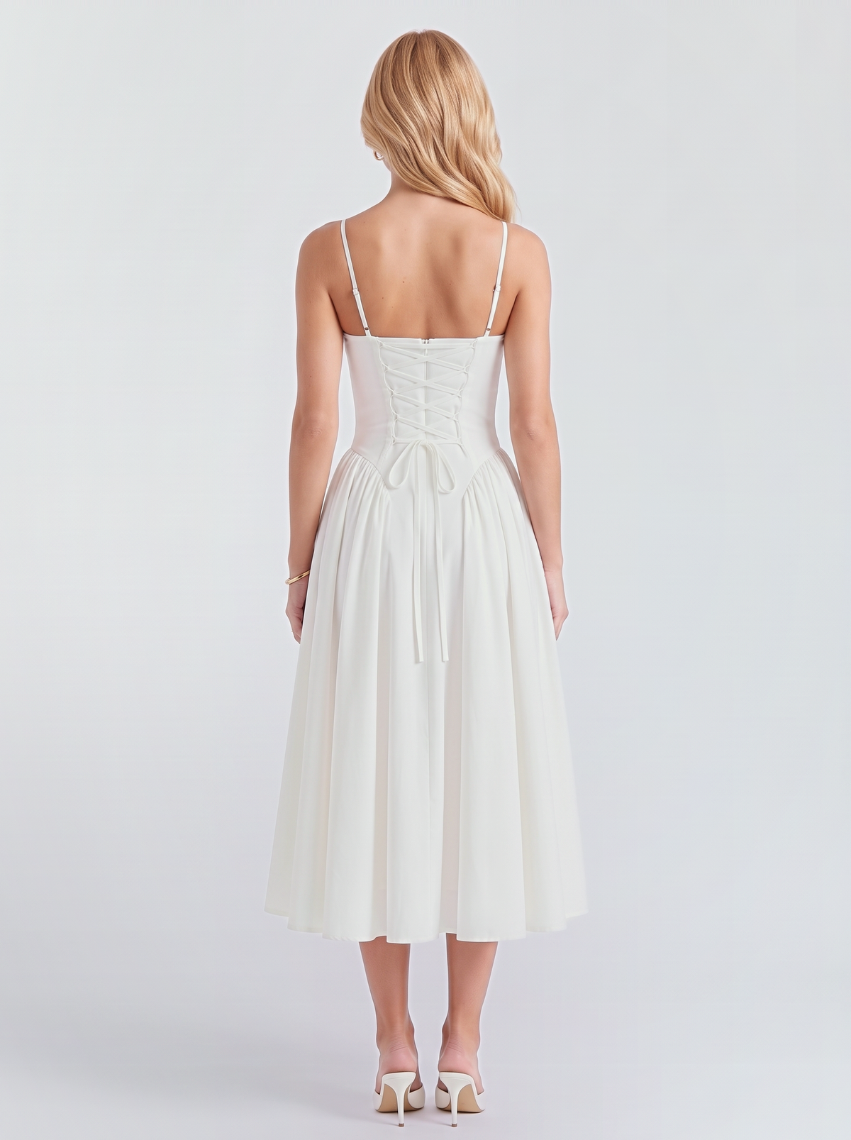 Constance Corset Midi Dress - Ivory