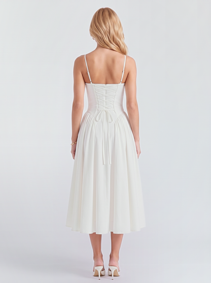 Constance Corset Midi Dress - Ivory