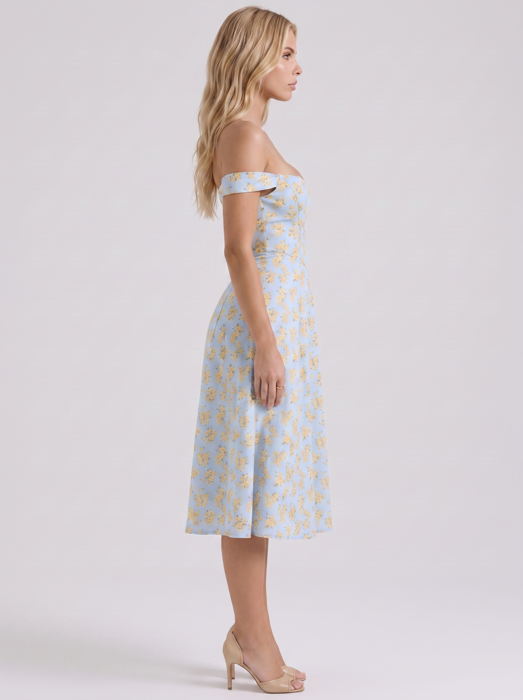 Cosette Floral Midi Dress - Blue