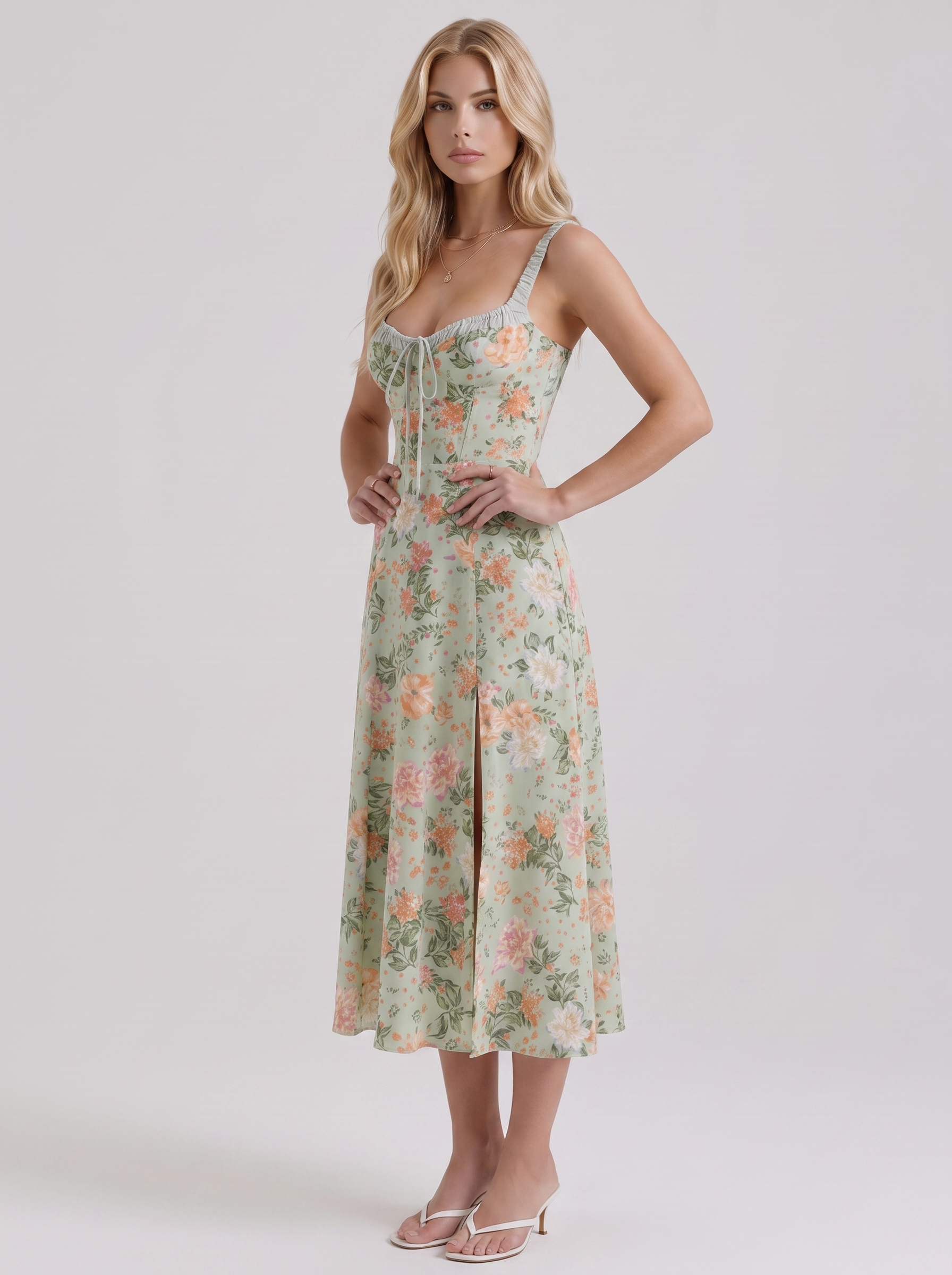 Cosette Floral Midi Dress - Green