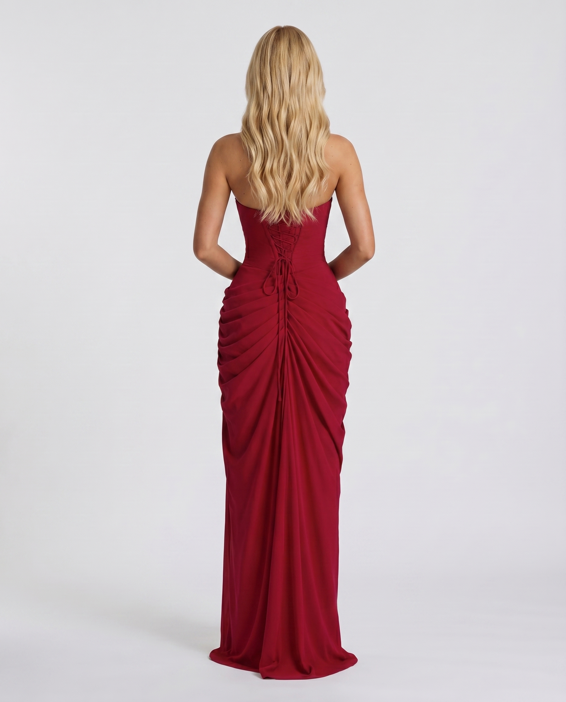 maxi bodycon dress red Satin Bodycon Maxi Dress in Red
