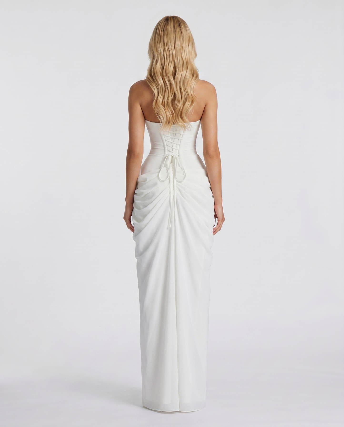 Cyrana Ruched Maxi Dress - White
