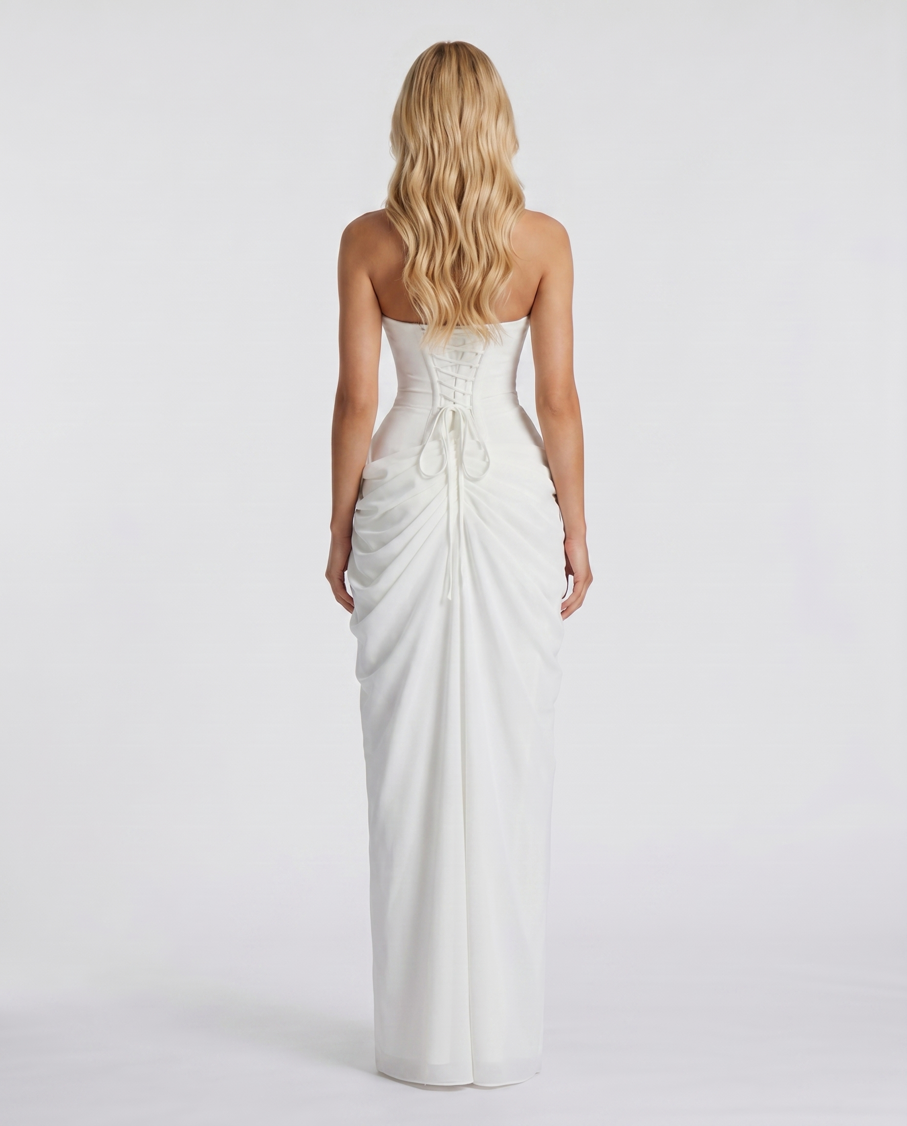Cyrana Ruched Maxi Dress - White