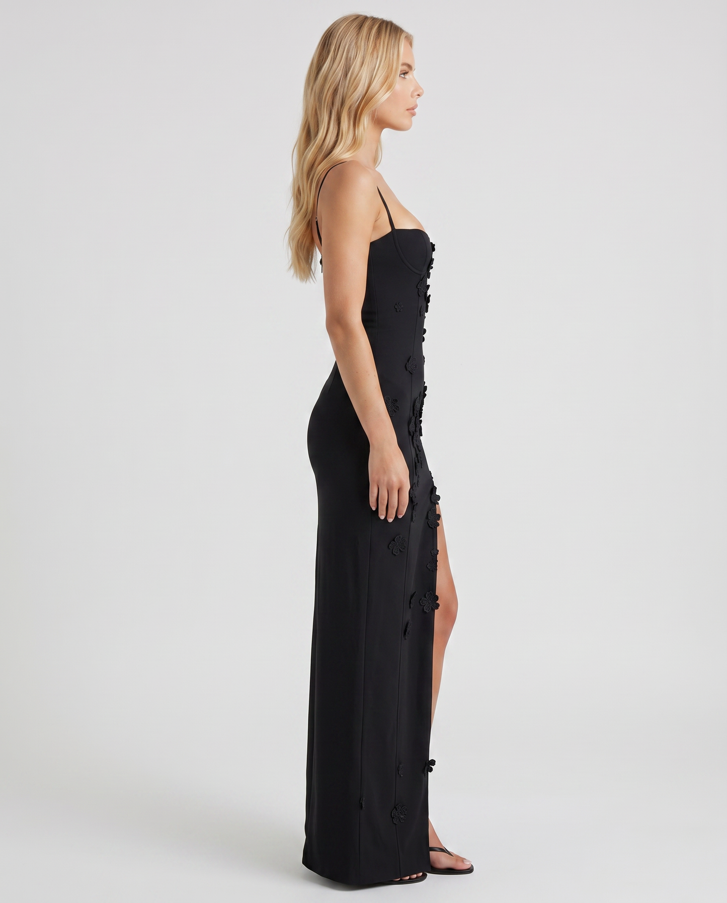 Dalary Floral Maxi Dress - Black