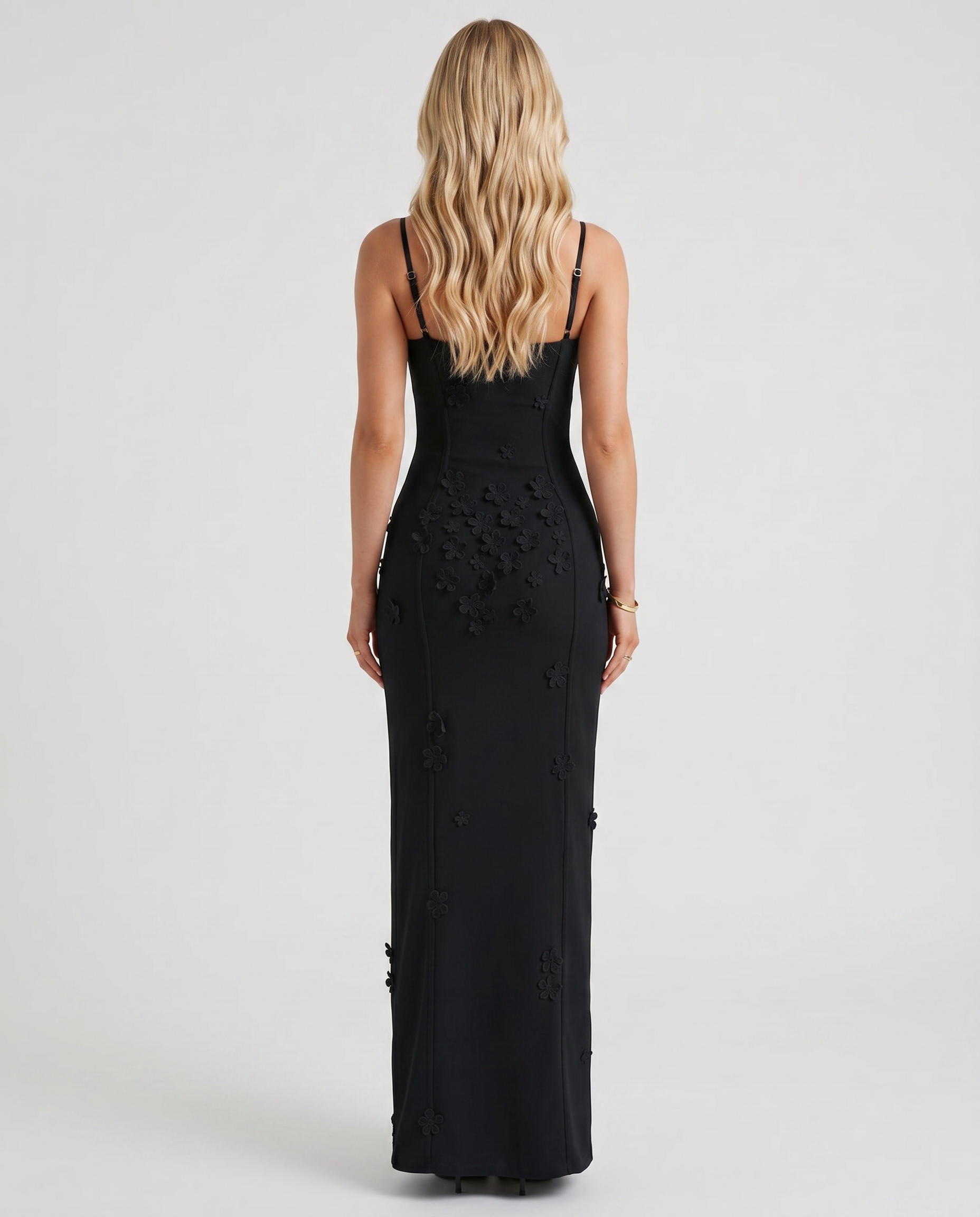 Dalary Floral Maxi Dress - Black
