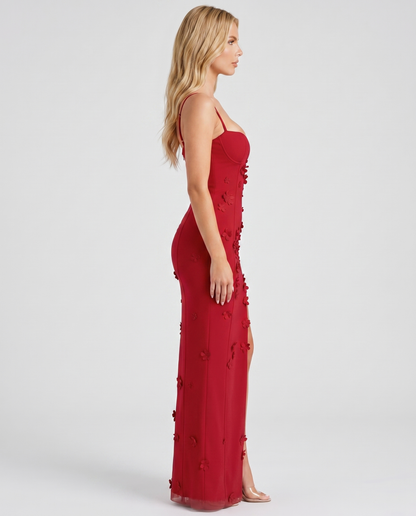 Dalary Floral Maxi Dress - Red