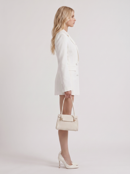 Della Blazer Mini Dress - White