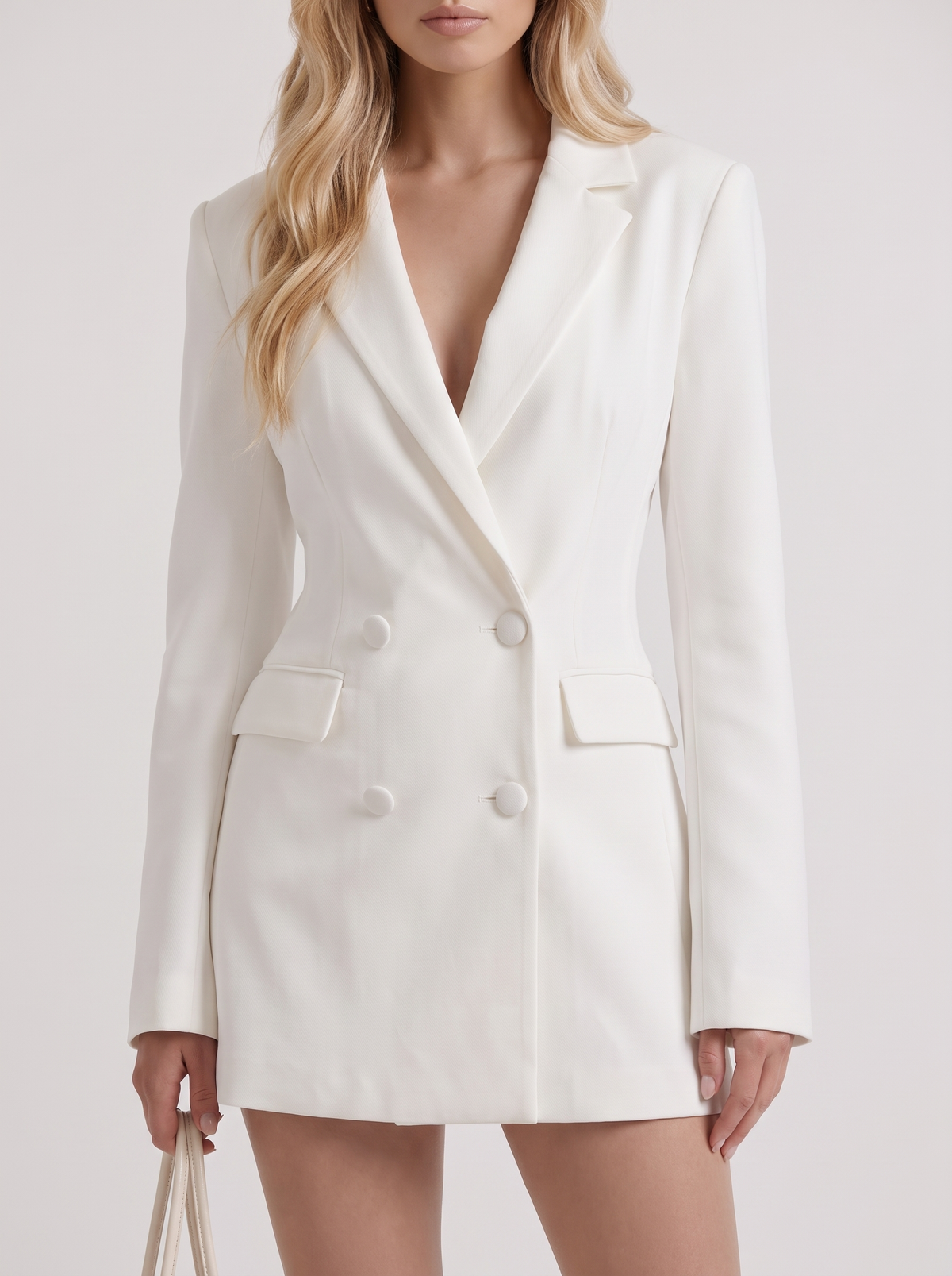 Della Blazer Mini Dress - White
