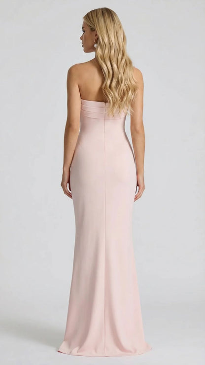 Diana Ruched Maxi Dress - Pink