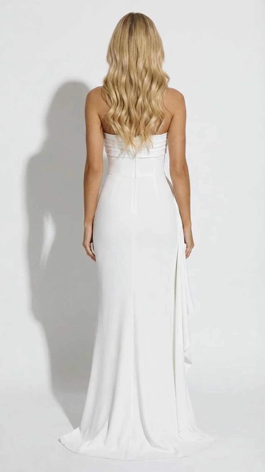 Diana Ruched Maxi Dress - White
