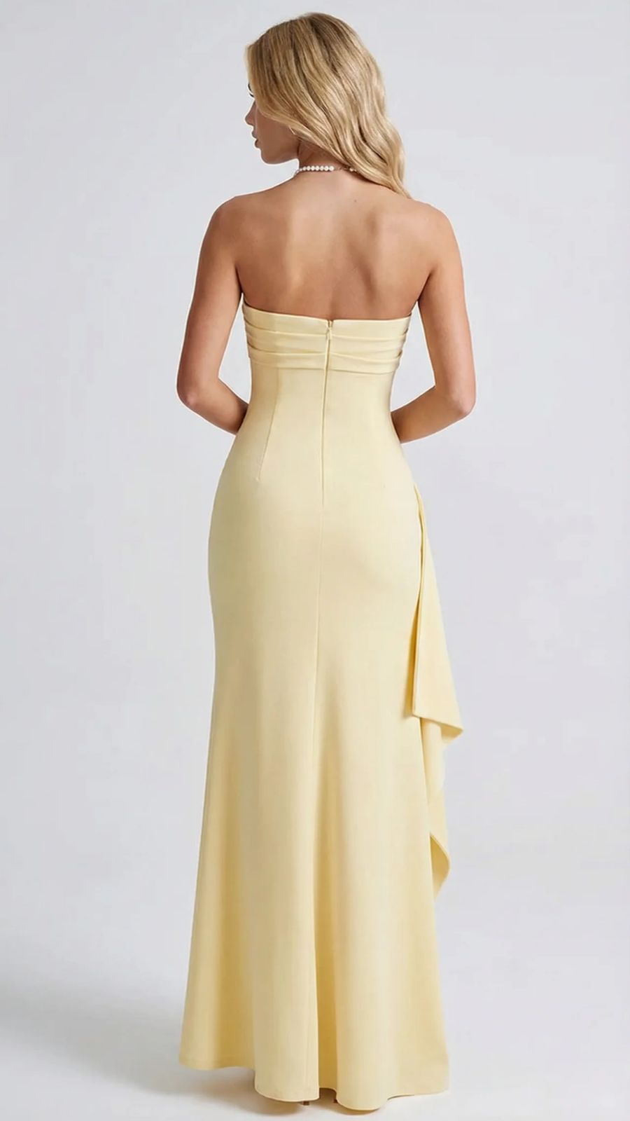Diana Ruched Maxi Dress - Yellow