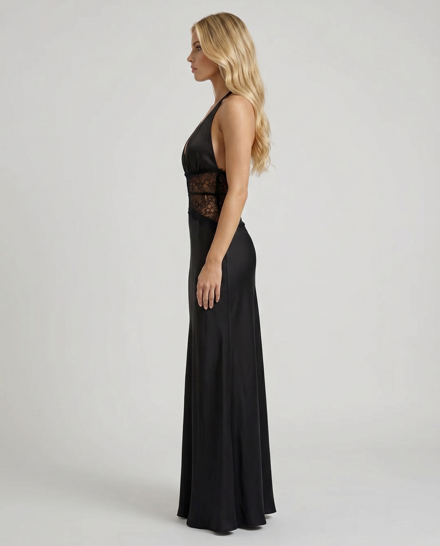 Dina Lace Maxi Dress - Black