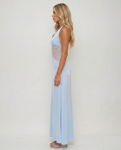Dina Lace Maxi Dress - Light Blue