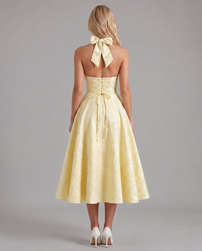 Effie Midi Dress - Lemon