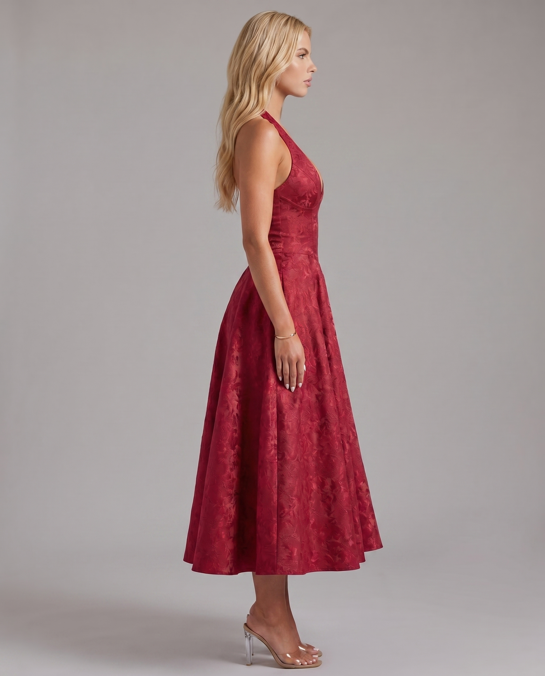 Effie Midi Dress - Red