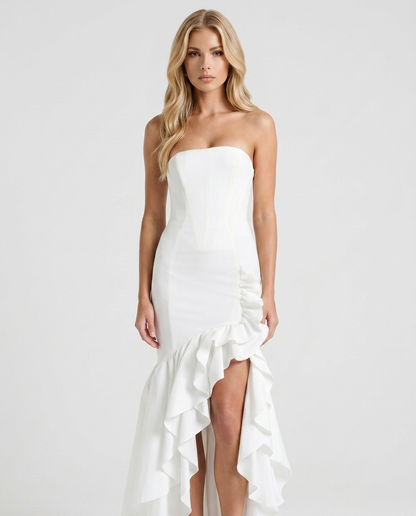 Eloise Ruffle Maxi Dress - Ivory