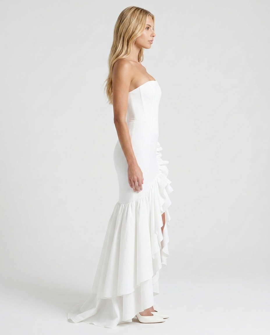Eloise Ruffle Maxi Dress - Ivory