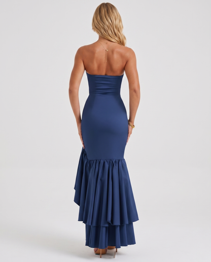 Eloise Ruffle Maxi Dress - Navy