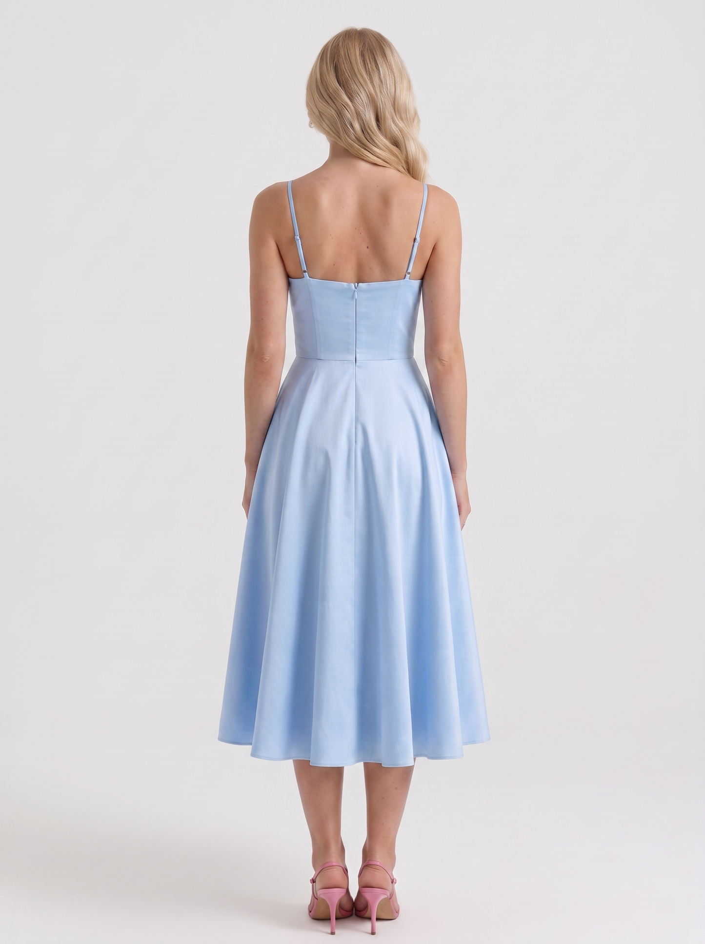 Estelle Sweetheart Corset Midi Dress - Blue