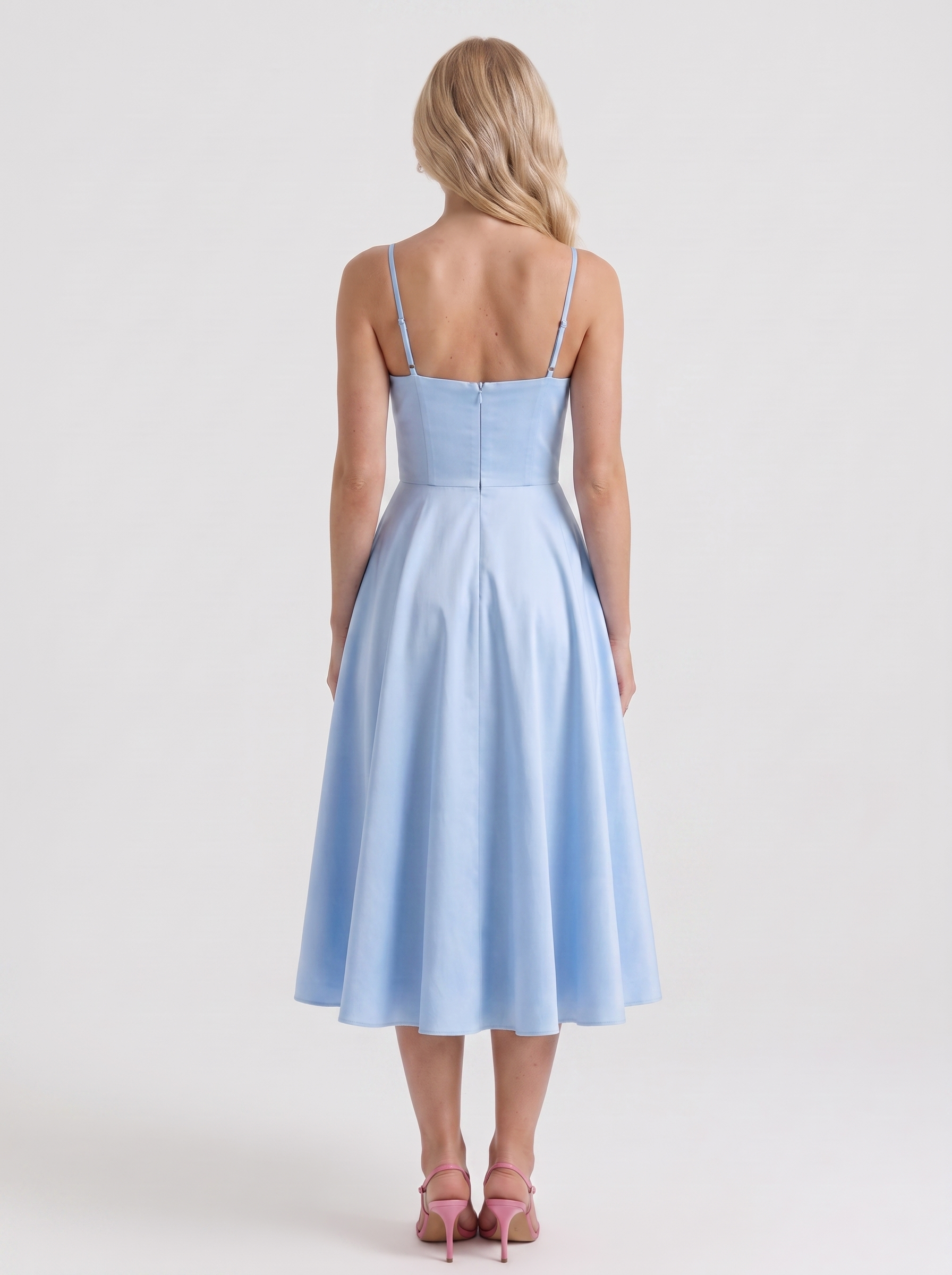 Estelle Sweetheart Corset Midi Dress - Blue