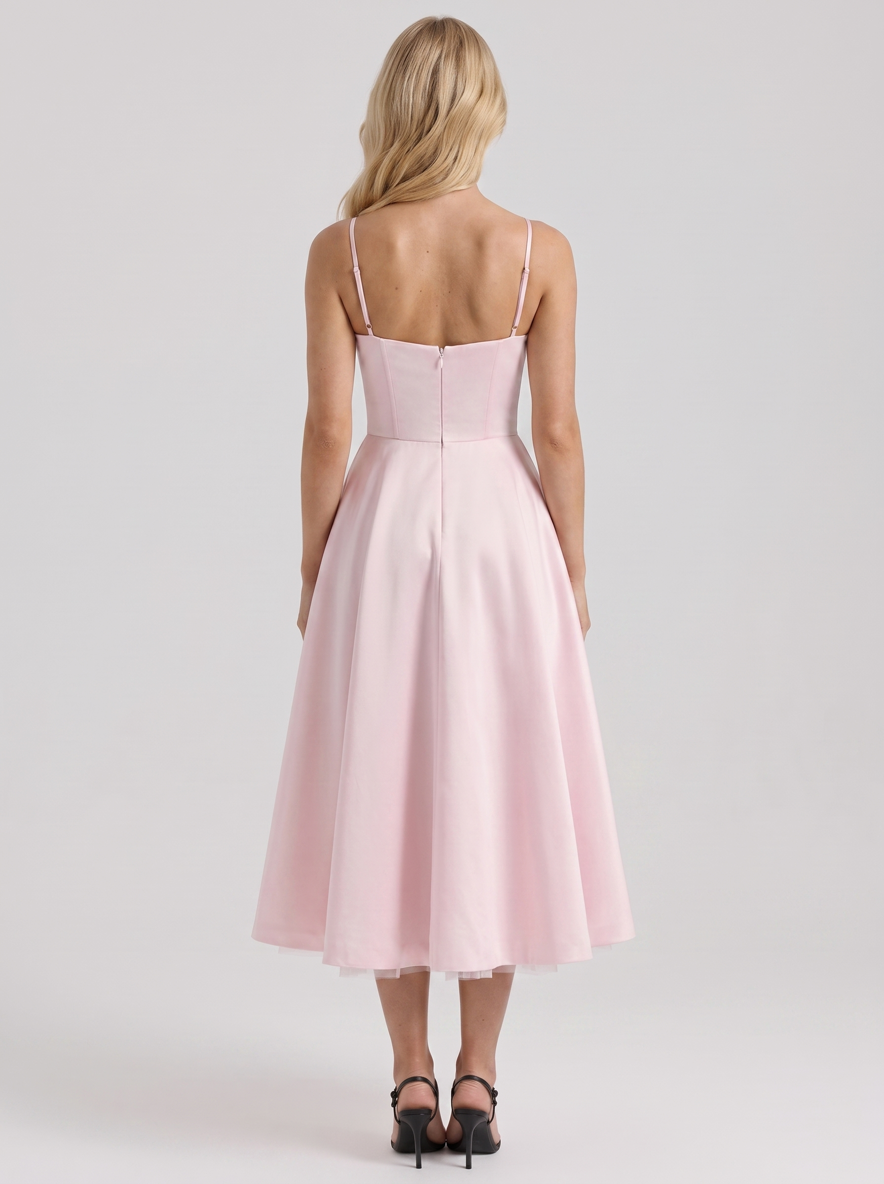 Estelle Sweetheart Corset Midi Dress - Pink