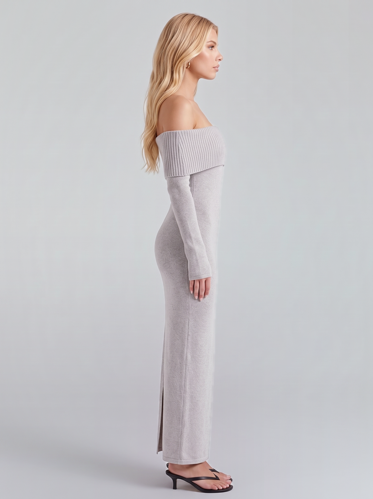 Eugenie Knit Maxi Dress - Gray