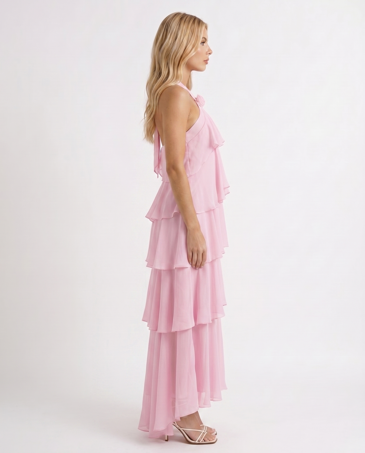 Felicia Tiered Maxi Dress - Pink
