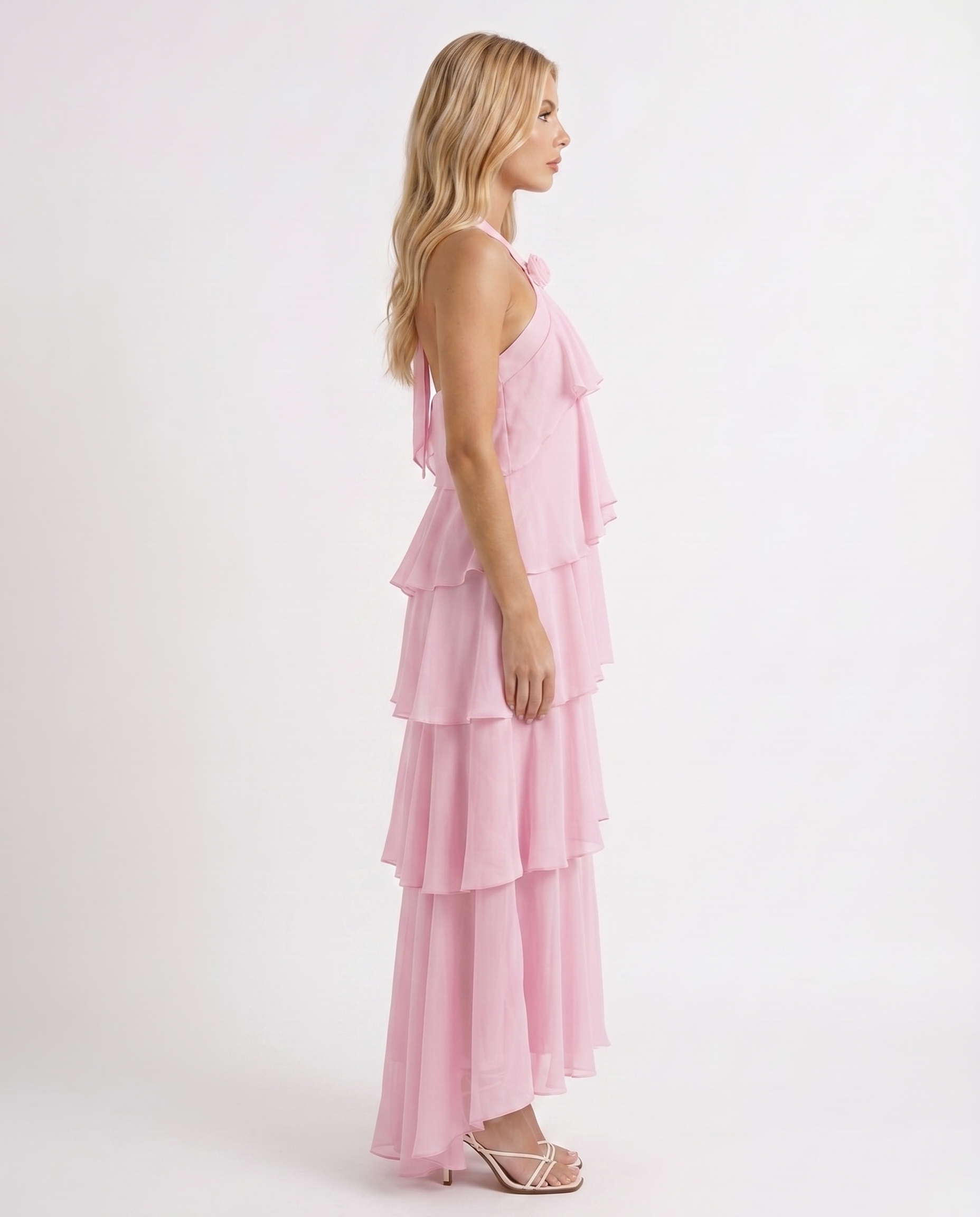 Felicia Tiered Maxi Dress - Pink