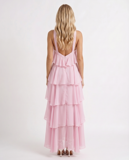 Felicia Tiered Maxi Dress - Pink