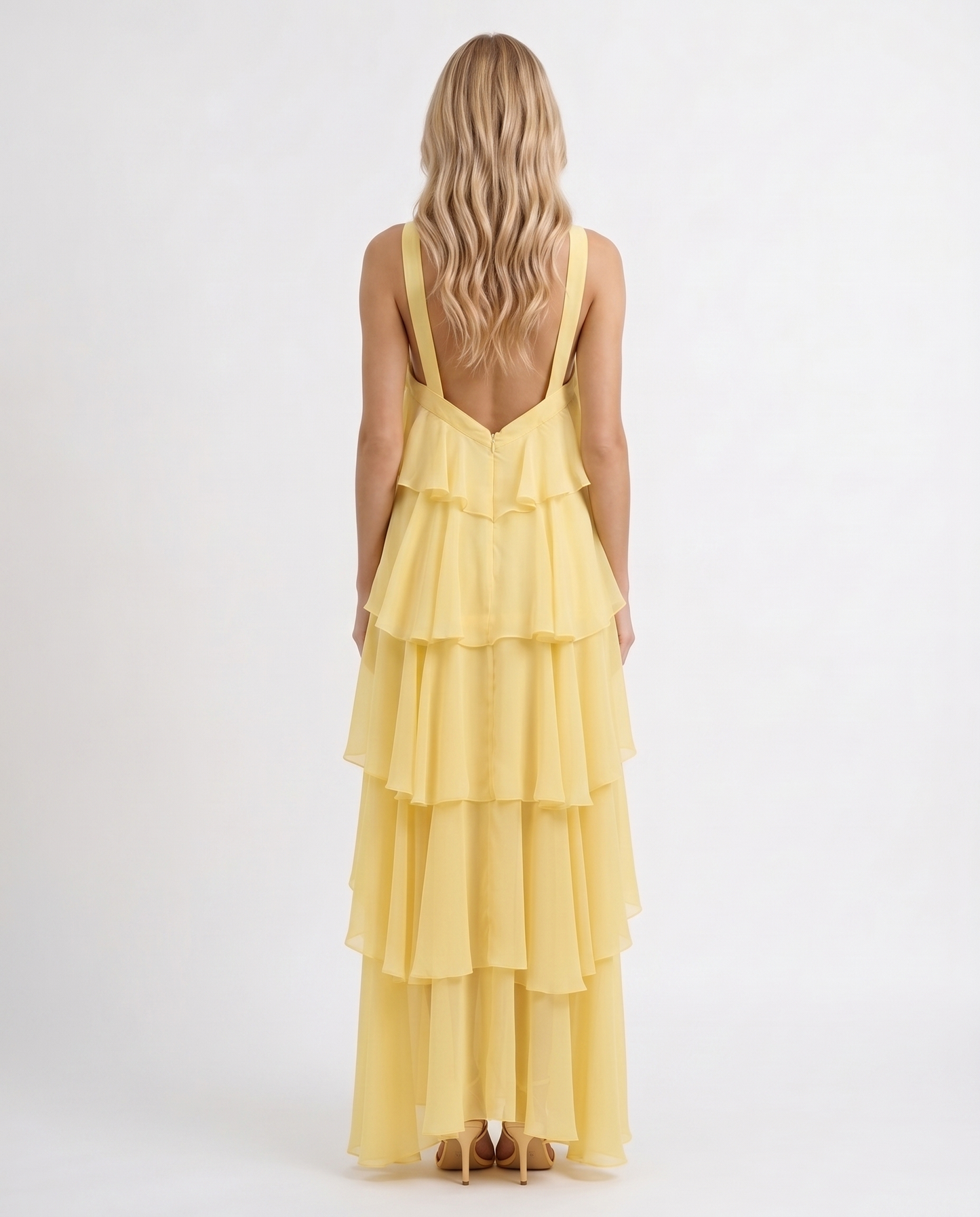Felicia Tiered Maxi Dress - Yellow